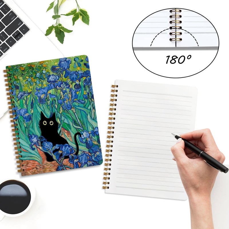 CQM 2 Packs Cat Spiral Notebook Aesthetic College Ruled Journaling Notebooks Cat Themed Gifts for Women Mom Teacher Hardcover Notebook Journals for Writing Classroom Office Supplies - Image 3